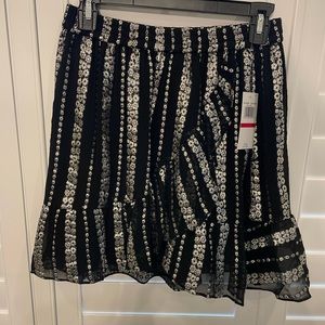 Michael Kors Black/Silver Wrap Skirt - Size XS